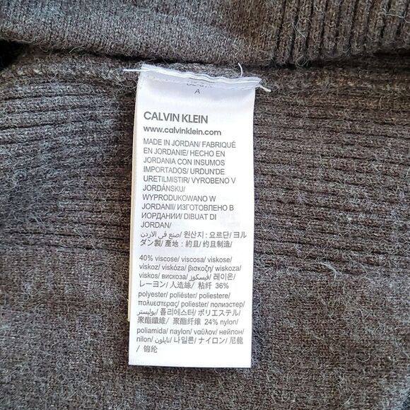 Calvin Klein Cowl Neck Sweater Gray with Buttons Women’s Medium - Picture 5 of 7